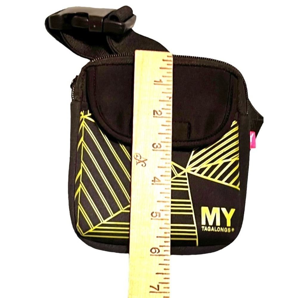MY Tagalongs neoprene fanny/hipster pouch adjustable elastic belt black & green - Picture 8 of 8
